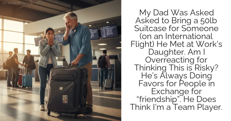 My Dad Was Asked Asked to Bring a 50lb Suitcase for Someone (on an International Flight) He Met at Work’s Daughter. Am I Overreacting for Thinking This is Risky? He’s Always Doing Favors for People in Exchange for “friendship”. He Does Think I’m a Team Player.