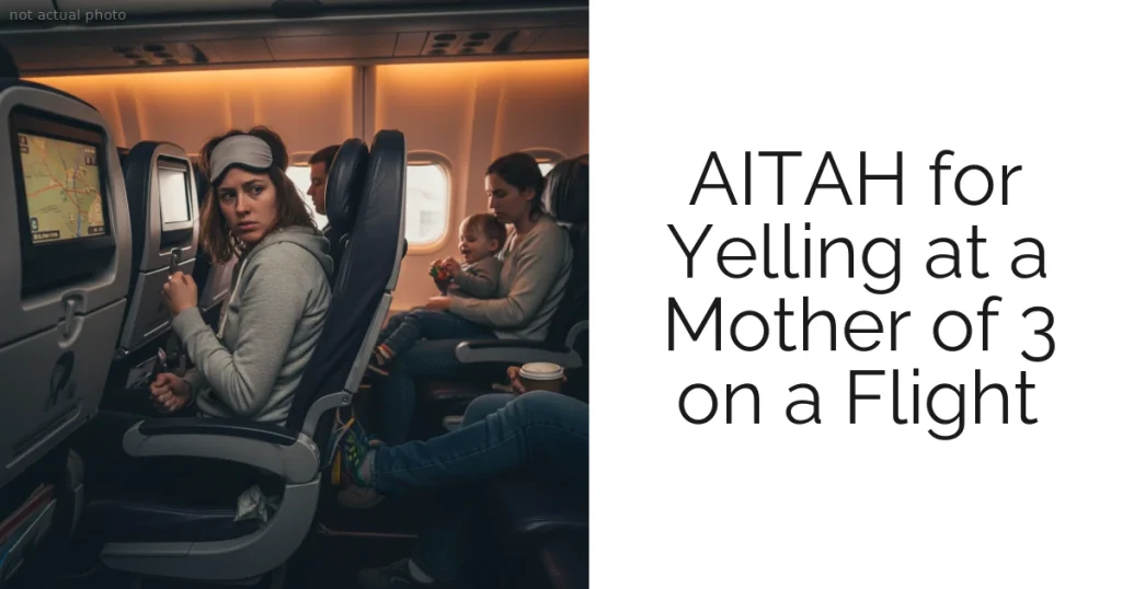 AITAH for Yelling at a Mother of 3 on a Flight