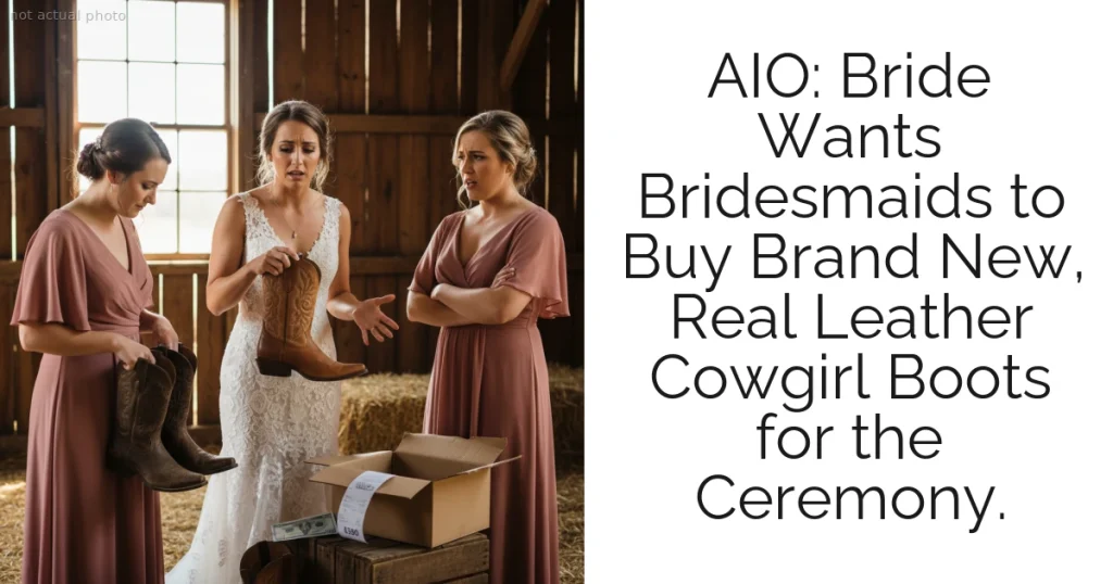 AIO: Bride Wants Bridesmaids to Buy Brand New, Real Leather Cowgirl Boots for the Ceremony.