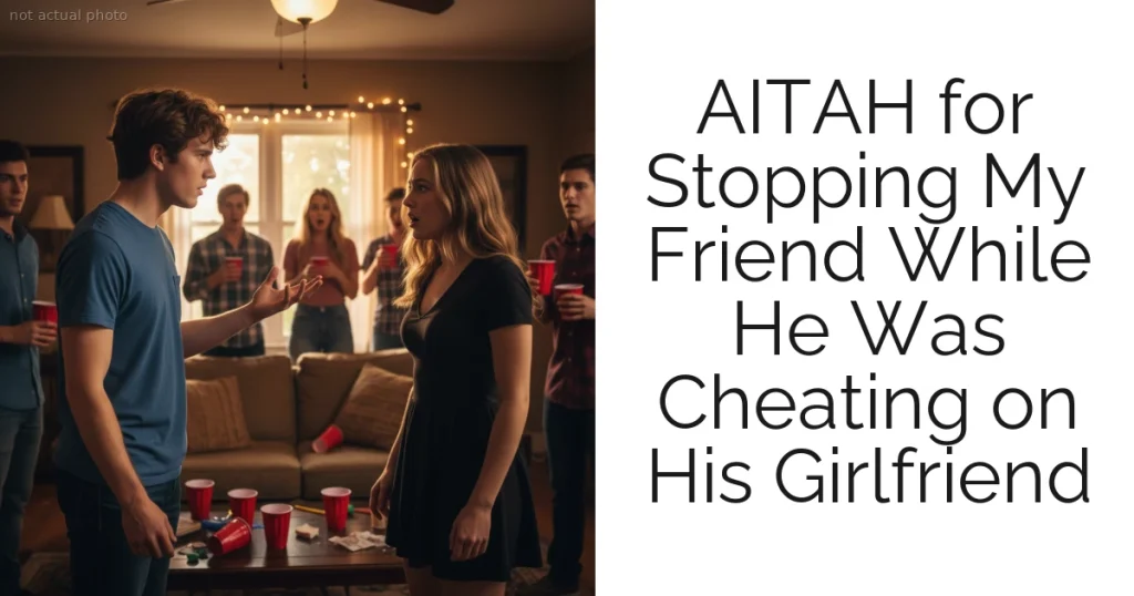 AITAH for Stopping My Friend While He Was Cheating on His Girlfriend