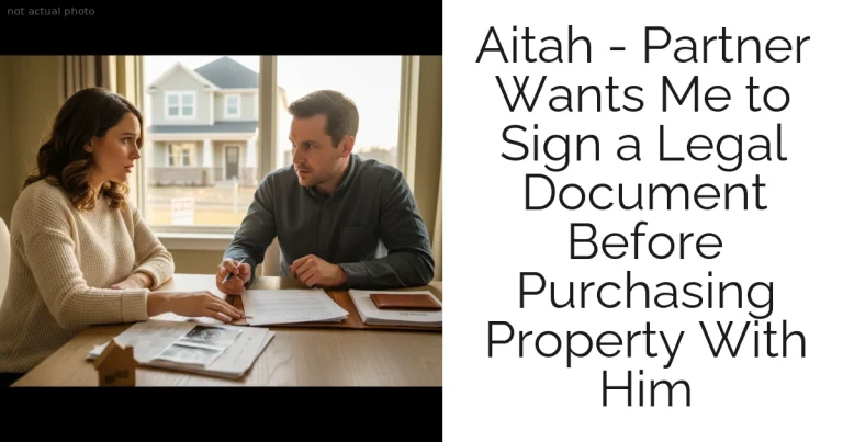 Aitah - Partner Wants Me to Sign a Legal Document Before Purchasing Property With Him
