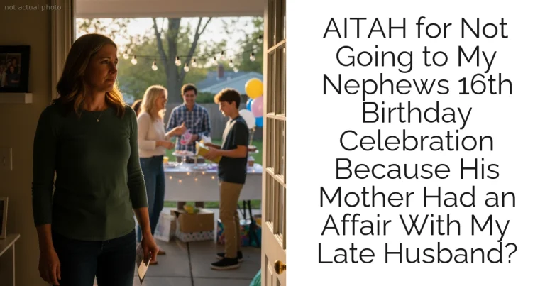 AITAH for Not Going to My Nephews 16th Birthday Celebration Because His Mother Had an Affair With My Late Husband?