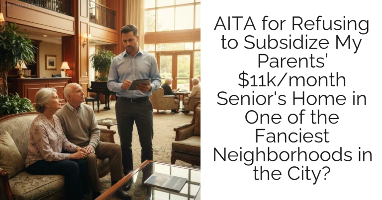 AITA for Refusing to Subsidize My Parents’ $11k/month Senior's Home in One of the Fanciest Neighborhoods in the City?