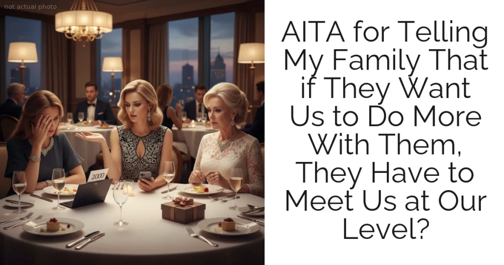 AITA for Telling My Family That if They Want Us to Do More With Them, They Have to Meet Us at Our Level?