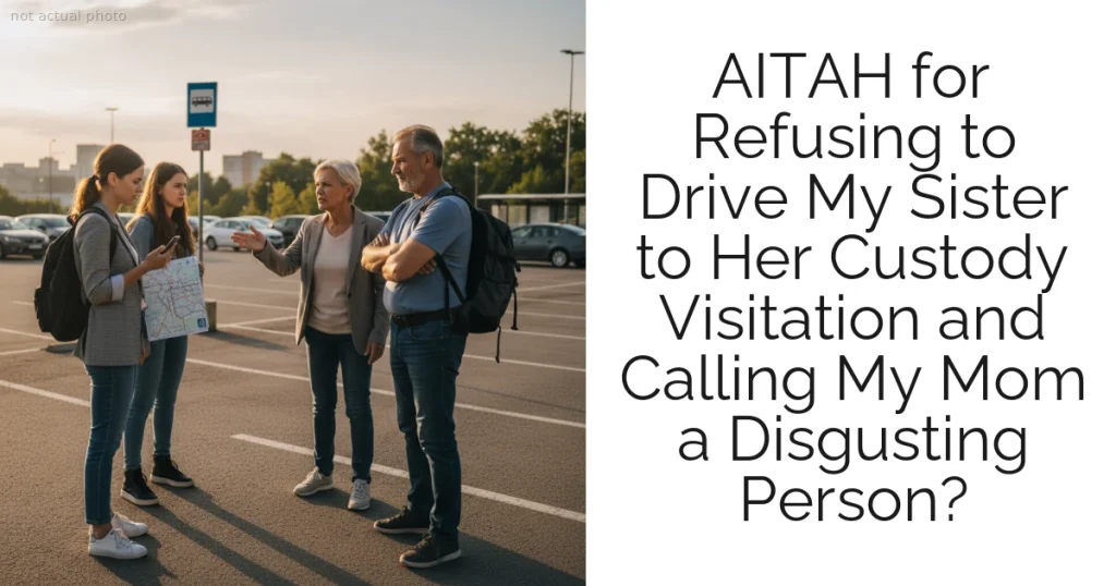 AITAH for Refusing to Drive My Sister to Her Custody Visitation and Calling My Mom a Disgusting Person?