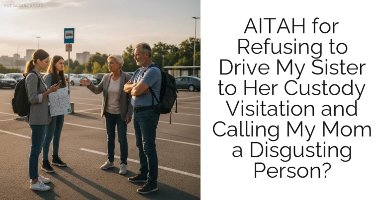 AITAH for Refusing to Drive My Sister to Her Custody Visitation and Calling My Mom a Disgusting Person?