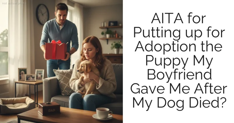 AITA for Putting up for Adoption the Puppy My Boyfriend Gave Me After My Dog Died?