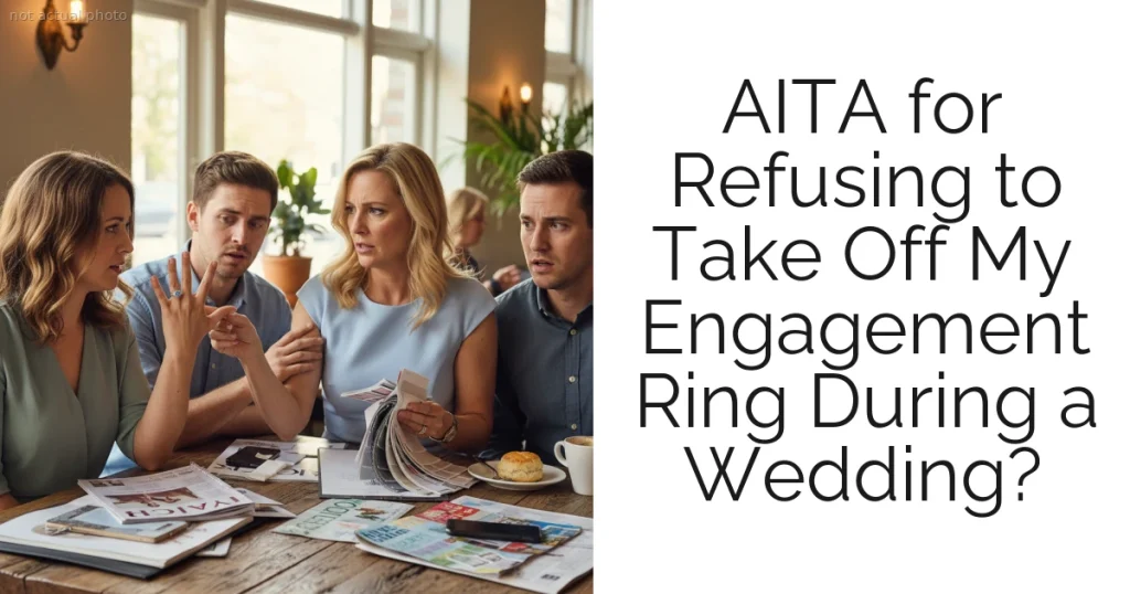 AITA for Refusing to Take Off My Engagement Ring During a Wedding?