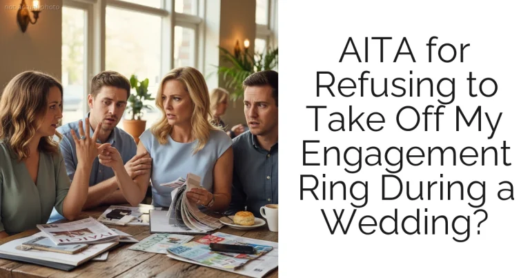 AITA for Refusing to Take Off My Engagement Ring During a Wedding?