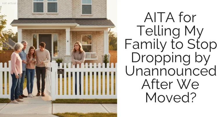 AITA for Telling My Family to Stop Dropping by Unannounced After We Moved?