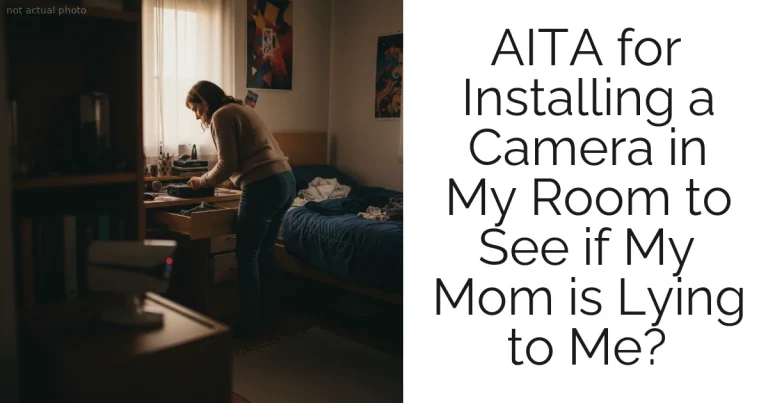 AITA for Installing a Camera in My Room to See if My Mom is Lying to Me?
