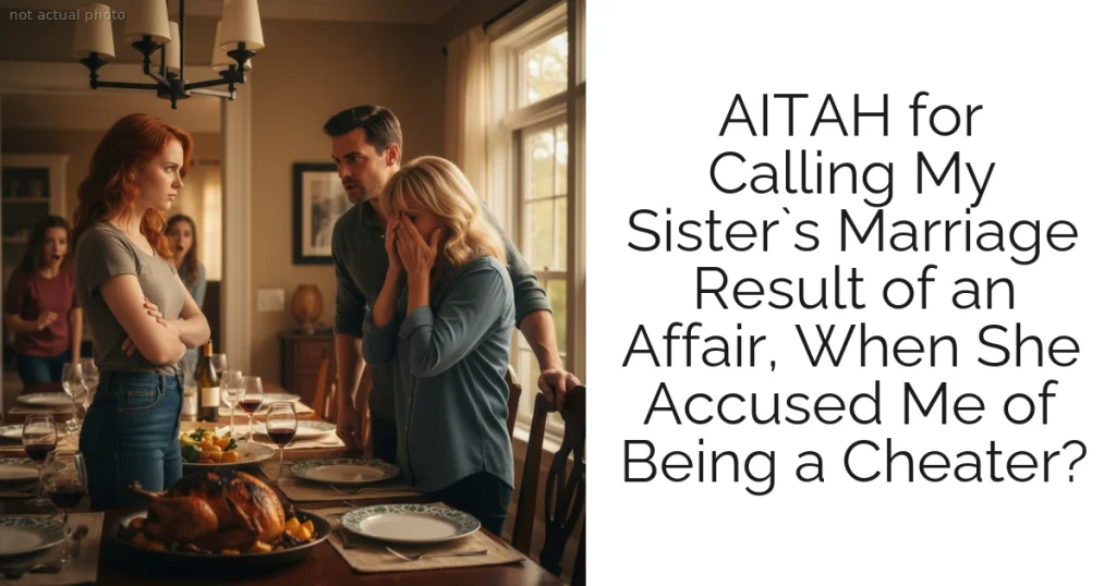 AITAH for Calling My Sister`s Marriage Result of an Affair, When She Accused Me of Being a Cheater?