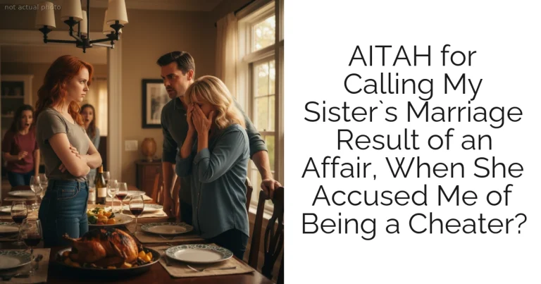AITAH for Calling My Sister`s Marriage Result of an Affair, When She Accused Me of Being a Cheater?