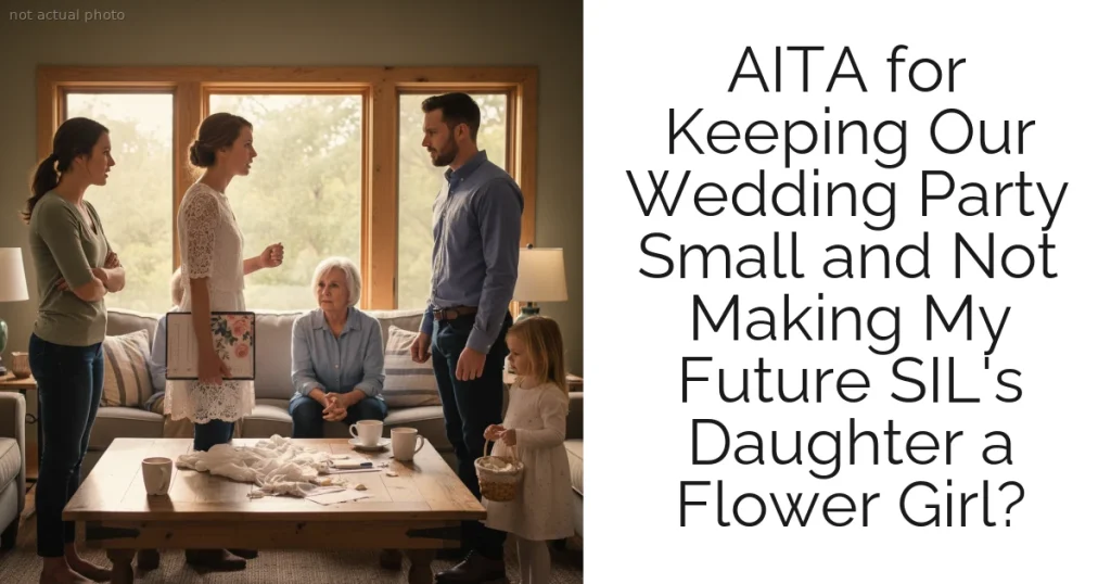 AITA for Keeping Our Wedding Party Small and Not Making My Future SIL's Daughter a Flower Girl?