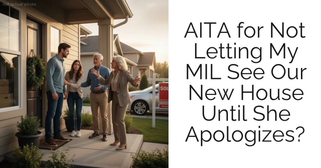 AITA for Not Letting My MIL See Our New House Until She Apologizes?