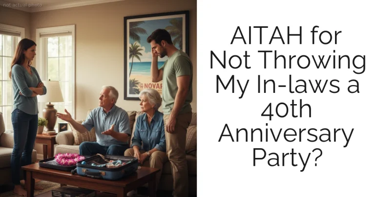 AITAH for Not Throwing My In-laws a 40th Anniversary Party?