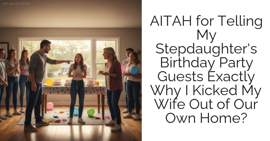 AITAH for Telling My Stepdaughter's Birthday Party Guests Exactly Why I Kicked My Wife Out of Our Own Home?
