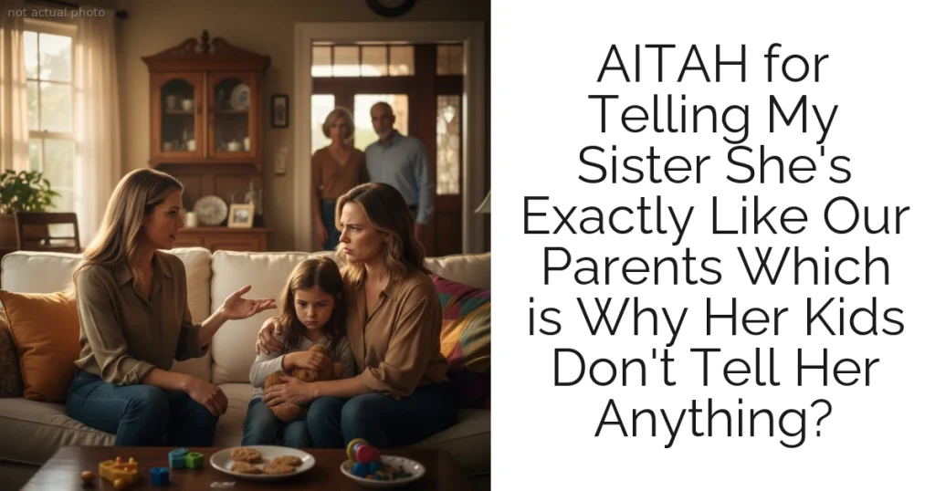 AITAH for Telling My Sister She's Exactly Like Our Parents Which is Why Her Kids Don't Tell Her Anything?