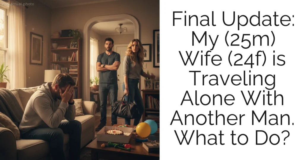 Final Update: My (25m) Wife (24f) is Traveling Alone With Another Man. What to Do?
