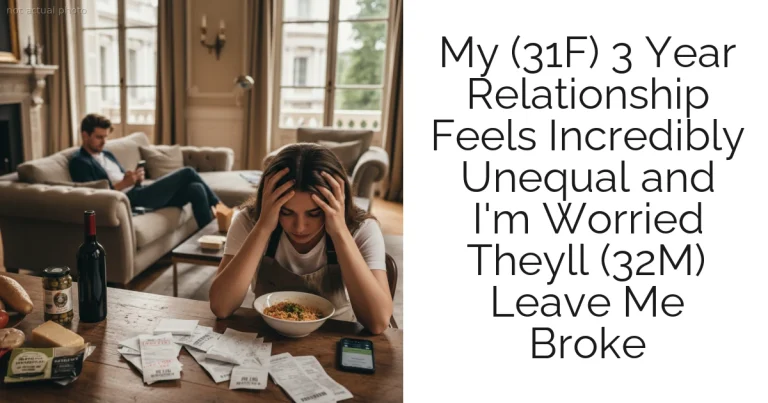 My (31F) 3 Year Relationship Feels Incredibly Unequal and I'm Worried Theyll (32M) Leave Me Broke