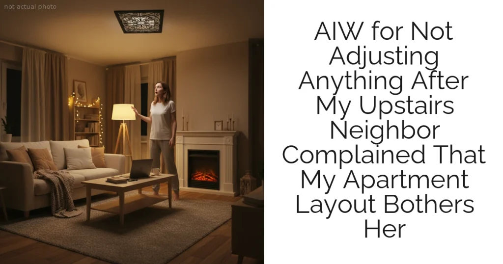 AIW for Not Adjusting Anything After My Upstairs Neighbor Complained That My Apartment Layout Bothers Her