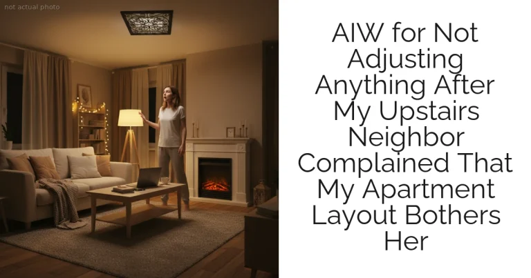 AIW for Not Adjusting Anything After My Upstairs Neighbor Complained That My Apartment Layout Bothers Her