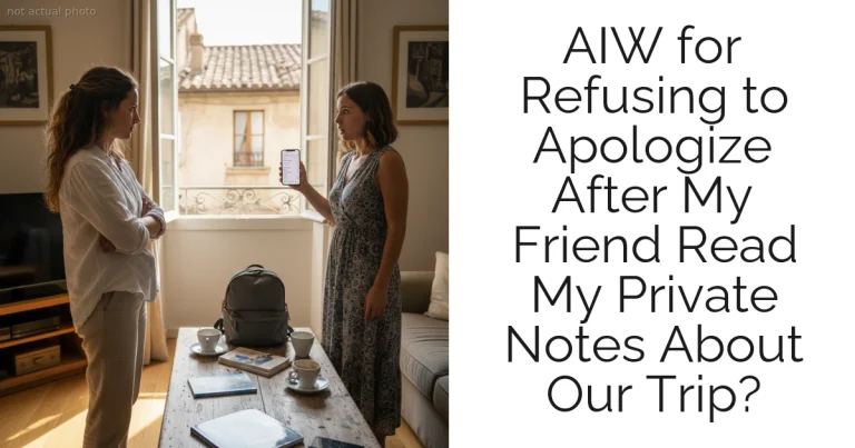 AIW for Refusing to Apologize After My Friend Read My Private Notes About Our Trip?