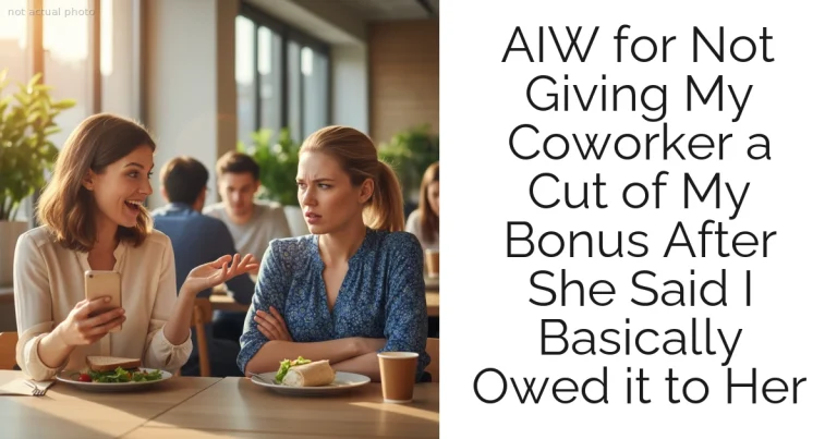 AIW for Not Giving My Coworker a Cut of My Bonus After She Said I Basically Owed it to Her