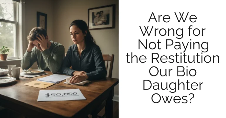 Are We Wrong for Not Paying the Restitution Our Bio Daughter Owes?