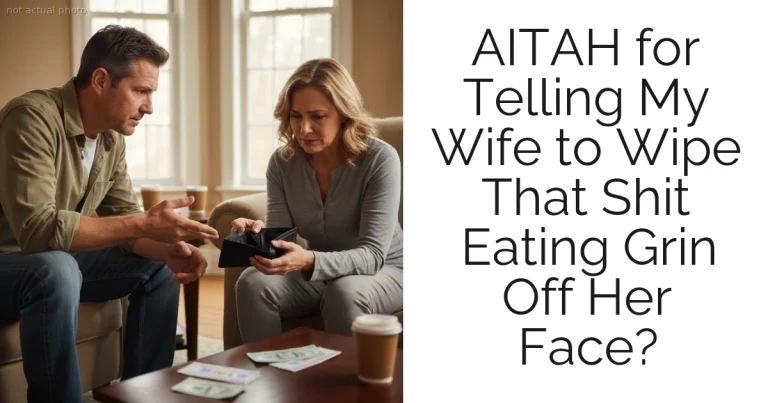AITAH for Telling My Wife to Wipe That Shit Eating Grin Off Her Face?
