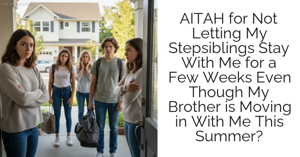 AITAH for Not Letting My Stepsiblings Stay With Me for a Few Weeks Even Though My Brother is Moving in With Me This Summer?