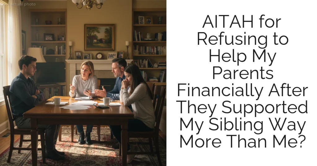 AITAH for Refusing to Help My Parents Financially After They Supported My Sibling Way More Than Me?