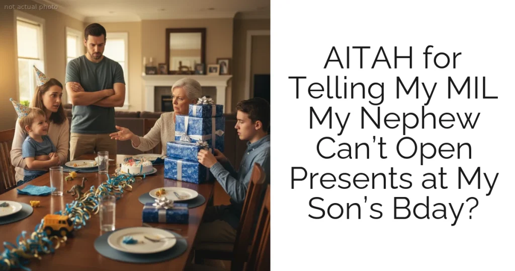 AITAH for Telling My MIL My Nephew Can’t Open Presents at My Son’s Bday?