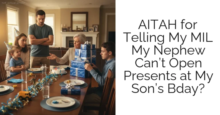 AITAH for Telling My MIL My Nephew Can’t Open Presents at My Son’s Bday?