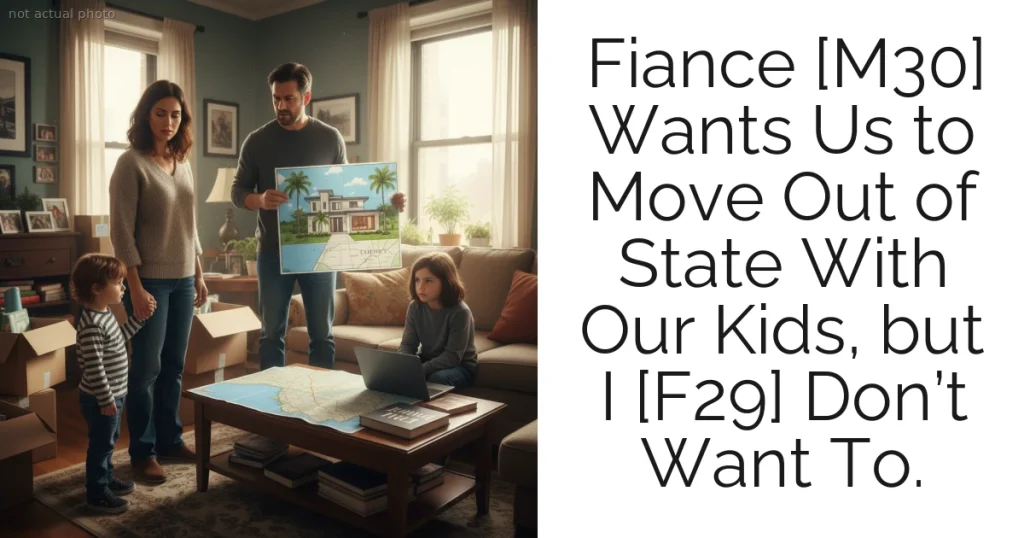 Fiance [M30] Wants Us to Move Out of State With Our Kids, but I [F29] Don’t Want To.