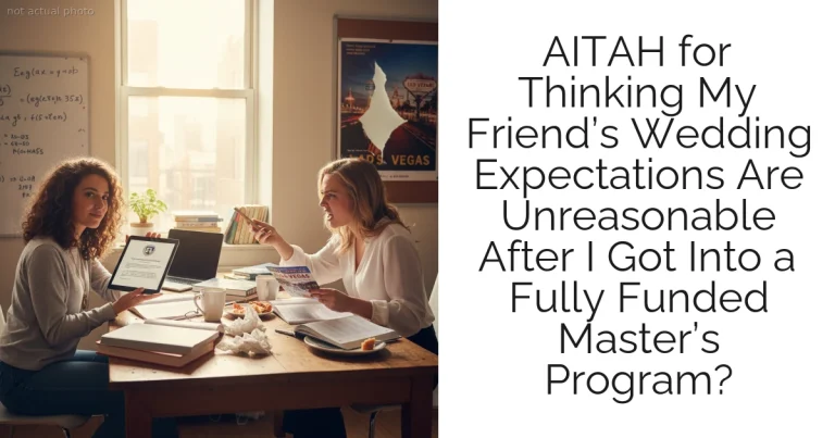 AITAH for Thinking My Friend’s Wedding Expectations Are Unreasonable After I Got Into a Fully Funded Master’s Program?