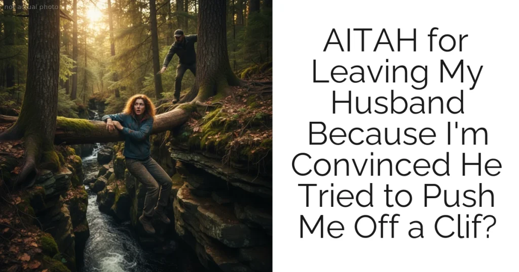 AITAH for Leaving My Husband Because I'm Convinced He Tried to Push Me Off a Clif?