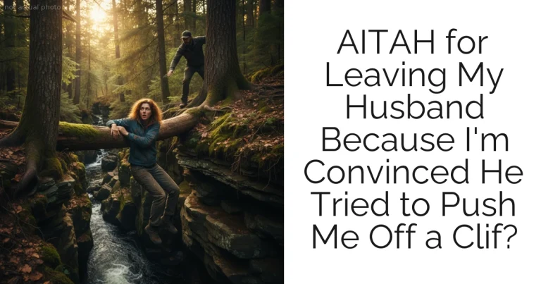 AITAH for Leaving My Husband Because I'm Convinced He Tried to Push Me Off a Clif?