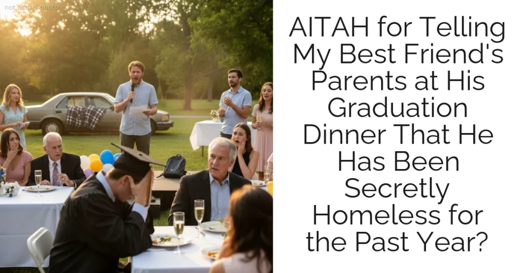 AITAH for Telling My Best Friend's Parents at His Graduation Dinner That He Has Been Secretly Homeless for the Past Year?