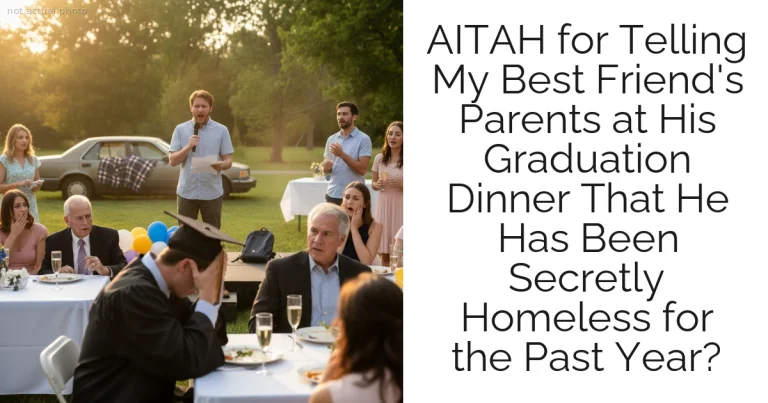 AITAH for Telling My Best Friend's Parents at His Graduation Dinner That He Has Been Secretly Homeless for the Past Year?