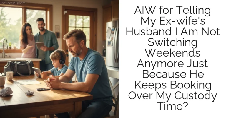 AIW for Telling My Ex-wife's Husband I Am Not Switching Weekends Anymore Just Because He Keeps Booking Over My Custody Time?