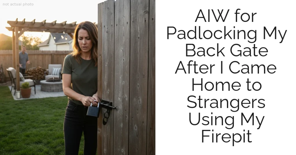 AIW for Padlocking My Back Gate After I Came Home to Strangers Using My Firepit