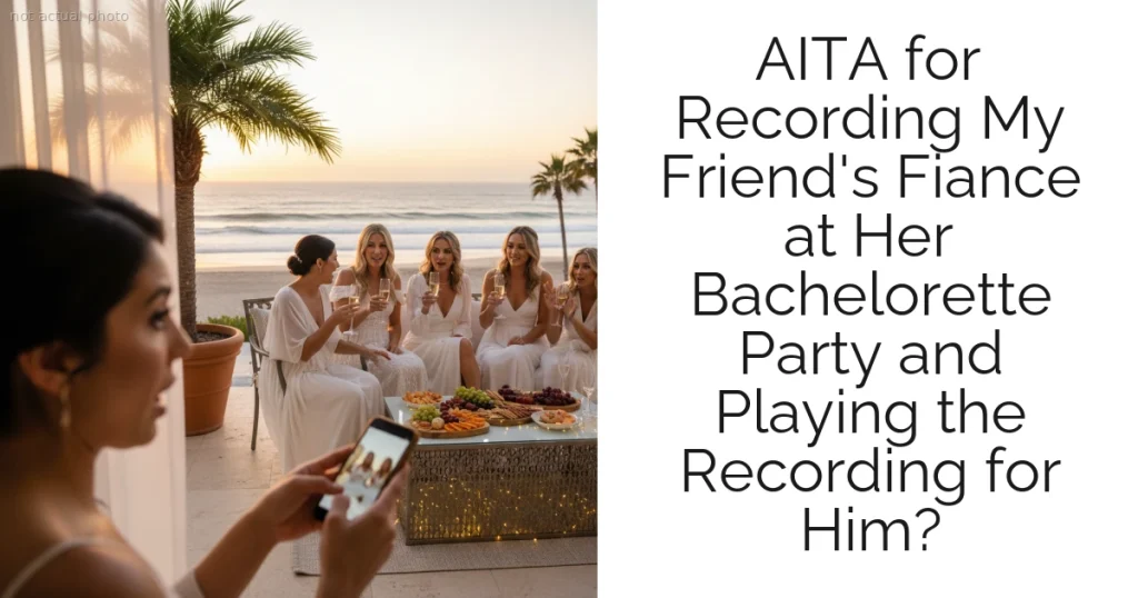 AITA for Recording My Friend's Fiance at Her Bachelorette Party and Playing the Recording for Him?