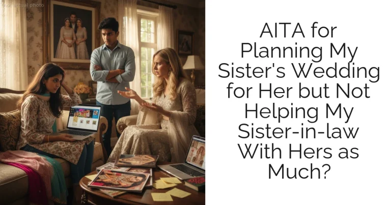 AITA for Planning My Sister's Wedding for Her but Not Helping My Sister-in-law With Hers as Much?