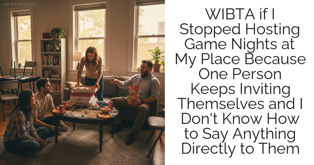 WIBTA if I Stopped Hosting Game Nights at My Place Because One Person Keeps Inviting Themselves and I Don't Know How to Say Anything Directly to Them