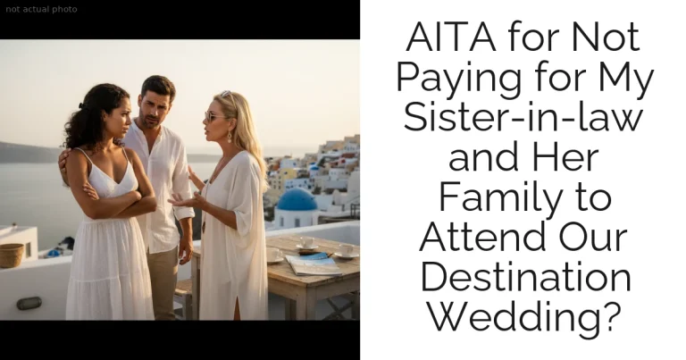 AITA for Not Paying for My Sister-in-law and Her Family to Attend Our Destination Wedding?
