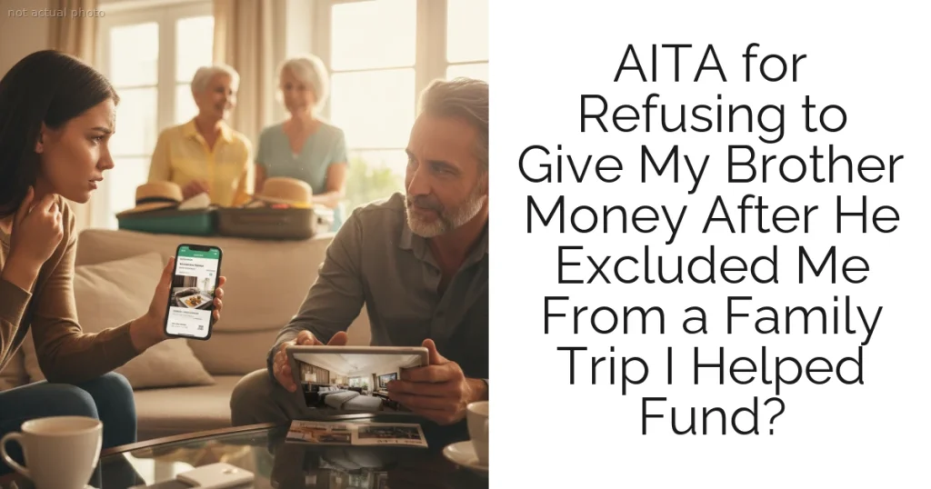 AITA for Refusing to Give My Brother Money After He Excluded Me From a Family Trip I Helped Fund?