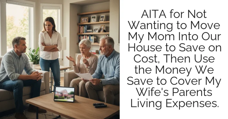 AITA for Not Wanting to Move My Mom Into Our House to Save on Cost, Then Use the Money We Save to Cover My Wife's Parents Living Expenses.
