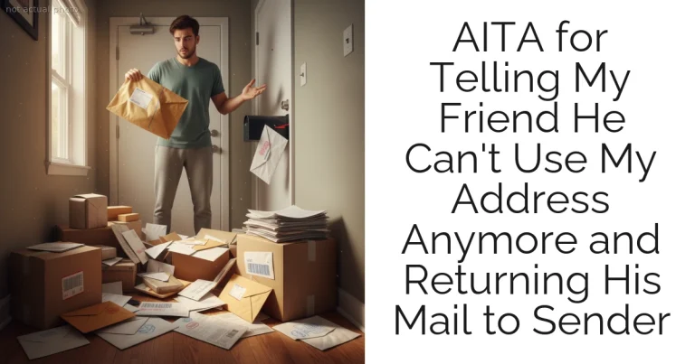 AITA for Telling My Friend He Can't Use My Address Anymore and Returning His Mail to Sender