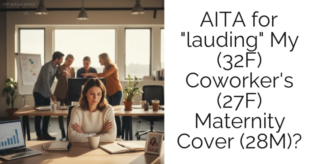 AITA for "lauding" My (32F) Coworker's (27F) Maternity Cover (28M)?
